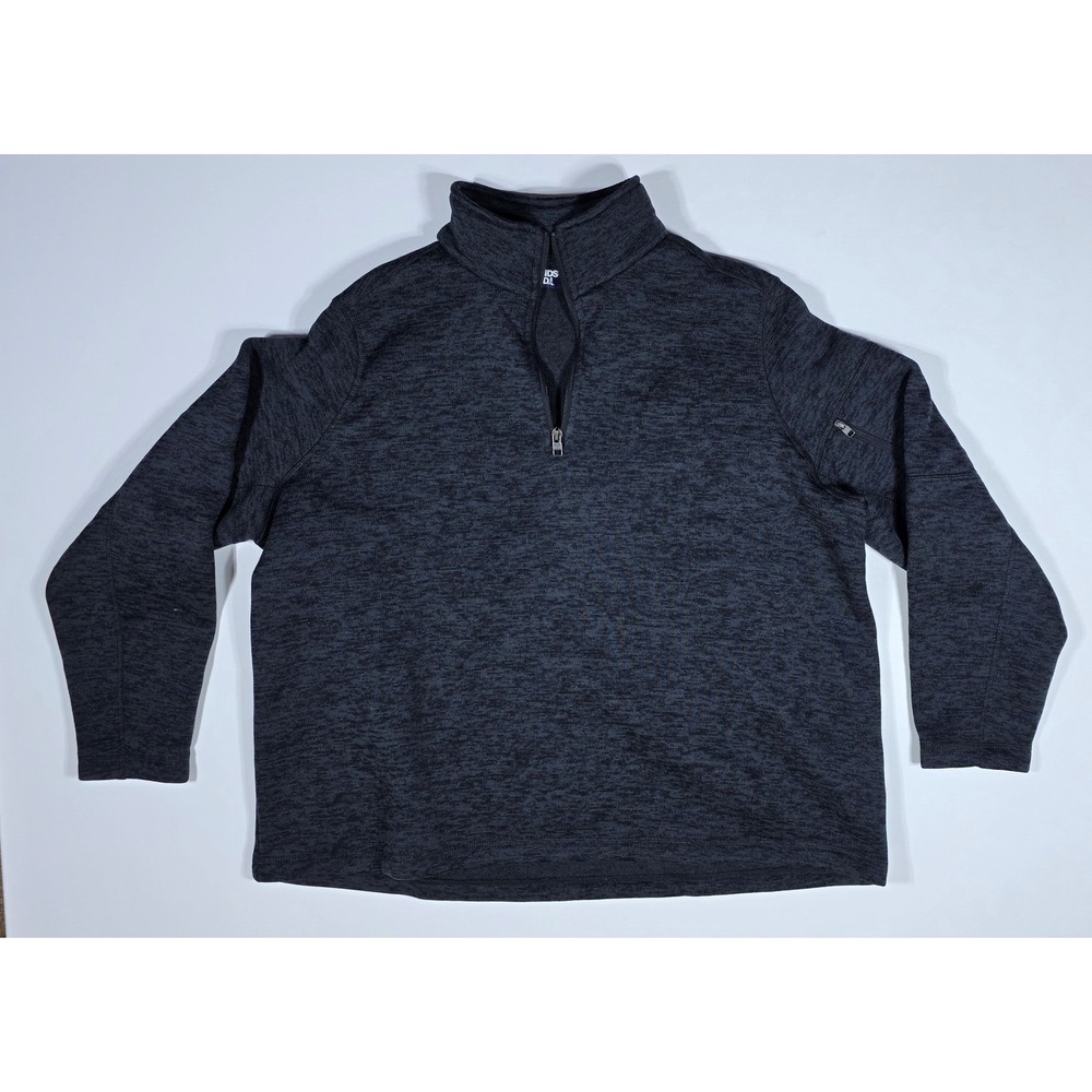 Lands End Women's 2X Charcoal Gray Marl Quarter Zip Fleece Pullover Sweater